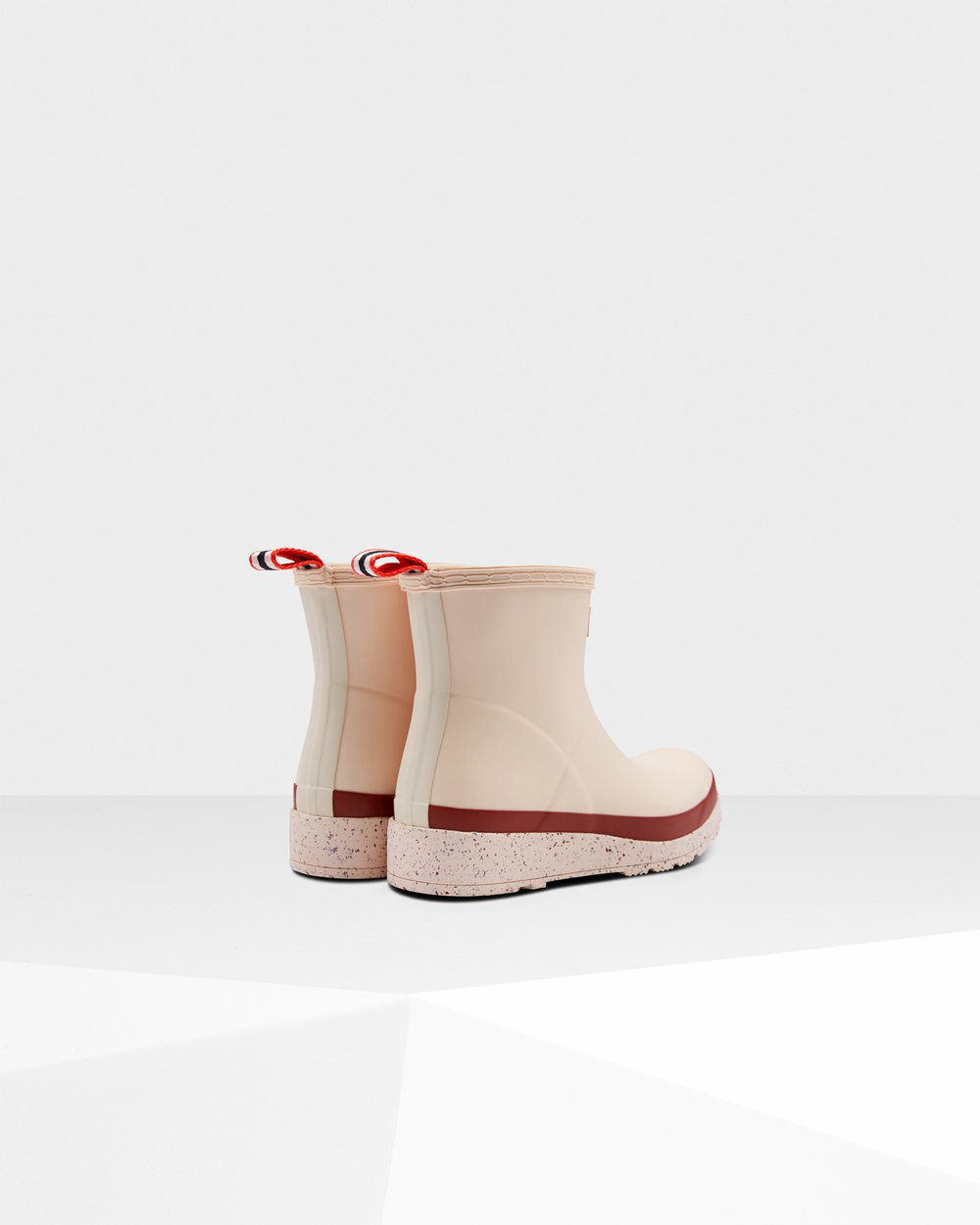 Womens Play Boots - Hunter Original Short Speckle Rain (94GFNVWMX) - Grey Pink/Grey Red